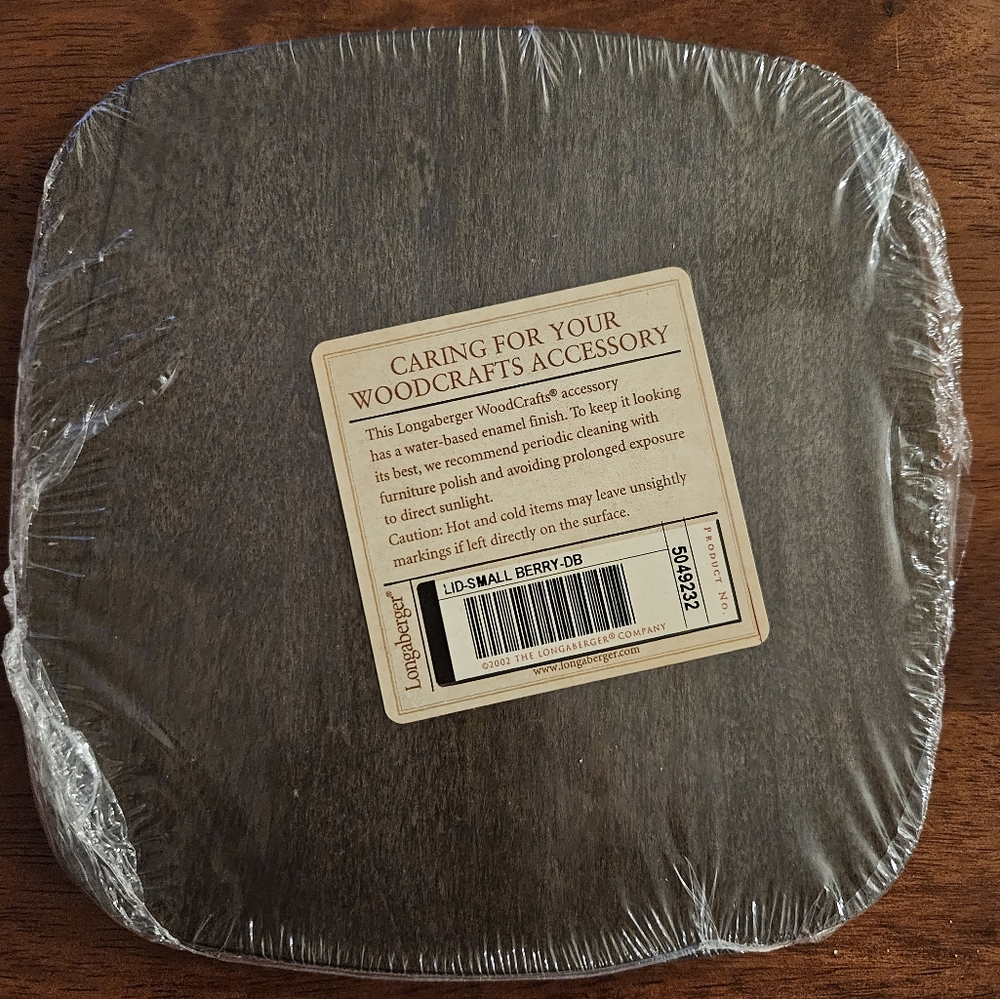 Longaberger small berry lid dark brown